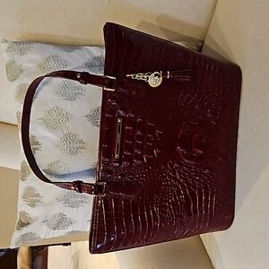 COPY - Brahmin dark red leather handbag